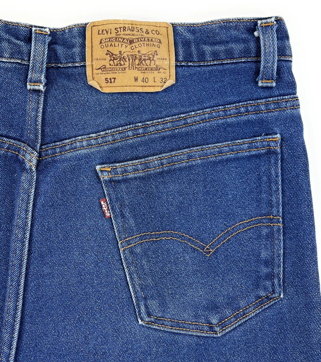 Vintage 80s Levis 517 Red Tab Jeans Mens Size 39x31 Slim Bootcut Made In USA