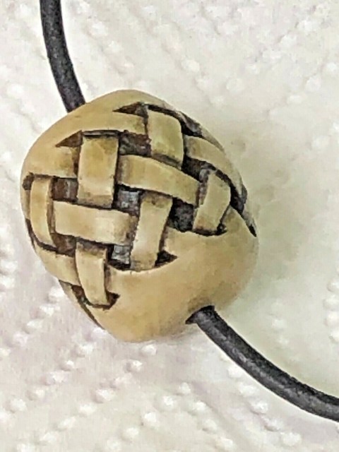 Naked Afraid TV Marble Bead Cast antique netsuke Leather 24” Cord Repro Necklace Naked Afraid TV Marble Bead Cast antique netsuke Leather 24” Cord Repro Necklace