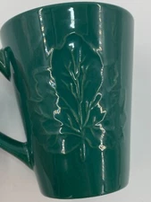 Vintage 2001 California Pantry Green Embossed Leaf Coffee Mug - Green Coffee Mug