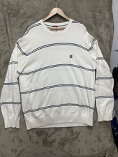 Vintage Tommy Hilfiger Striped Heavy Knit Crest Sweater White striped Size 2XL