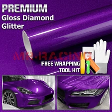 Gloss Glitter Magenta Purple Sparkle Metallic Car Vinyl Wrap Sticker Decal Sheet