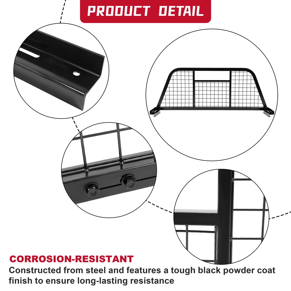 HECASA For Chevrolet full-size pickup truck Headache Rack Extendable Steel Foto 3 de 4
