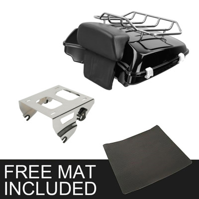 Razor Pack Trunk Backrest Solo Rack Fit For Harley Tour Pak Road King 2014-2023
