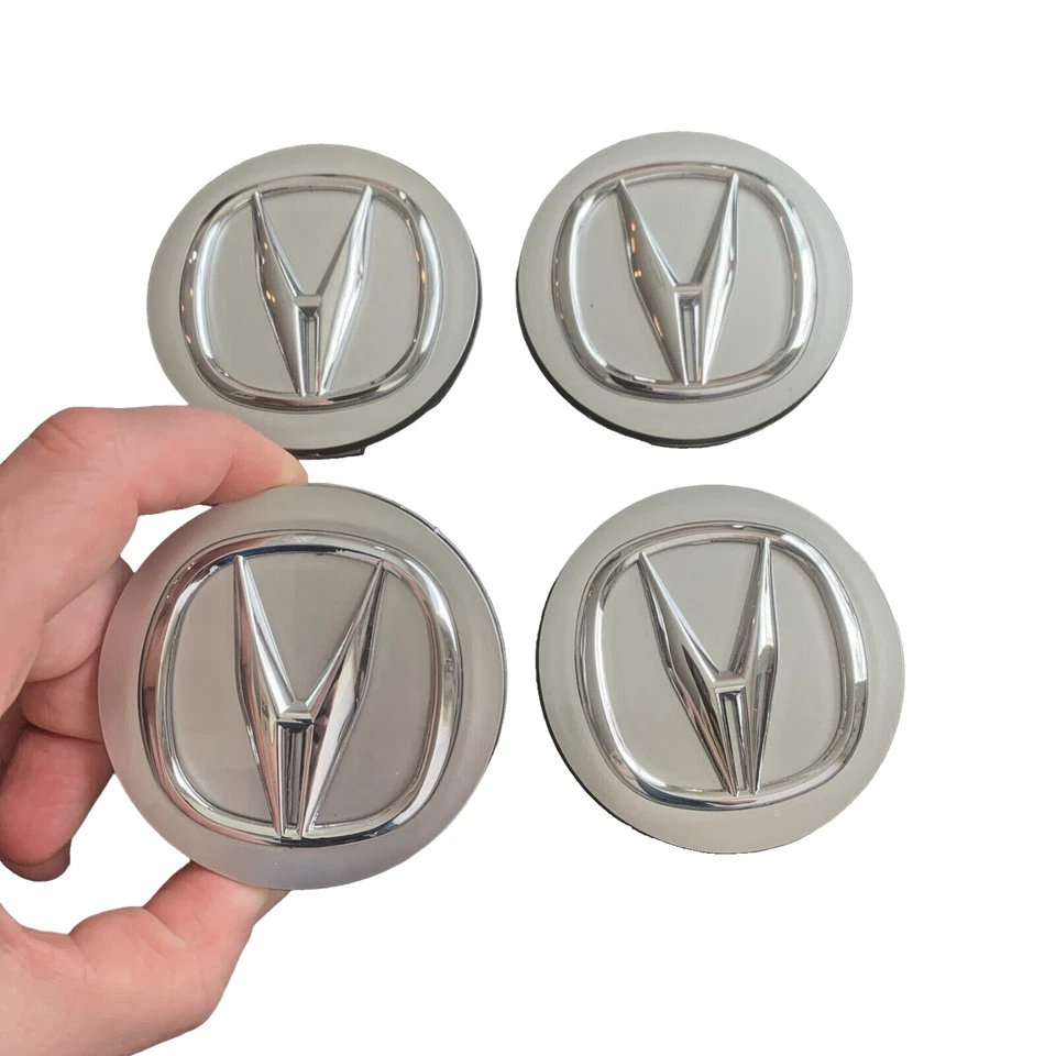 4x Acura Wheel Center Caps Silver Chrome Logo Hub Cover for RDX MDX TL RDX TSX - Image 2 of 4