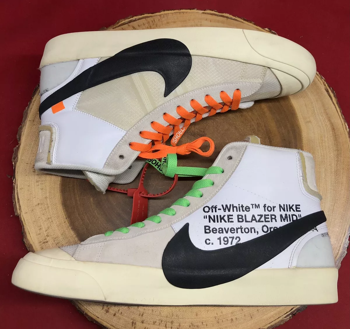 NIKE BLAZER MID THE 10 OFF WHITE MUSLIN BLACK SIZE 11.5