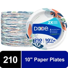 Dixie Everyday Disposable Paper Plates, 10", Multi-Color, 210 Count