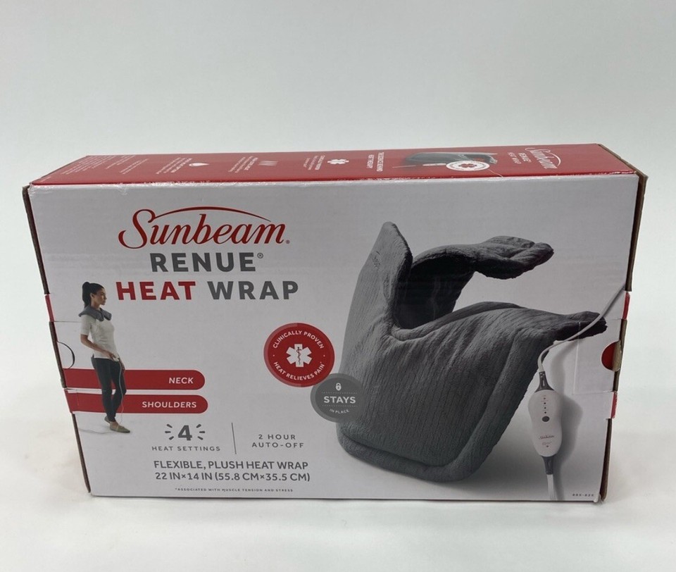 Sunbeam Renue Heat Wrap Flexible Plush Heat Wrap With 4 Heat Settings eBay