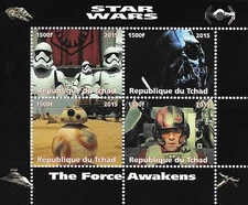 STAR WARS IL RISVEGLIO DELLA FORZA 2015 MNH FOGLIO FRANCOBOLLI