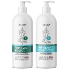 Edenika Peppermint Shampoo & Conditioner Set, Refreshing & Hydrating Hair Care