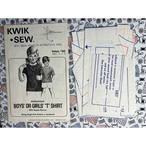 Camiseta Kwik Sew 345 Vintage Patrón Talla 2-6 Corte Completo a Talla 6 - Imagen 2 de 3