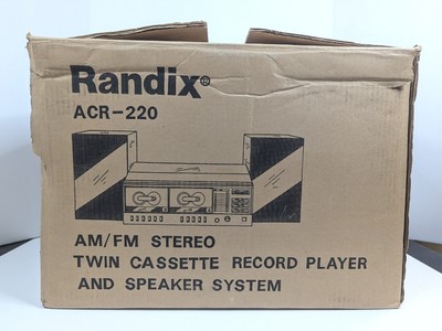 Randix ACR-220 AM/FM Stereo Twin Cassette Recorder Player & Speakers System New