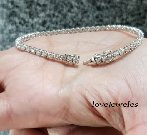VALENTINO Bracciale Tennis Diamante Taglio Rotondo 4CT Creato in Laboratorio Argento Sterling 925