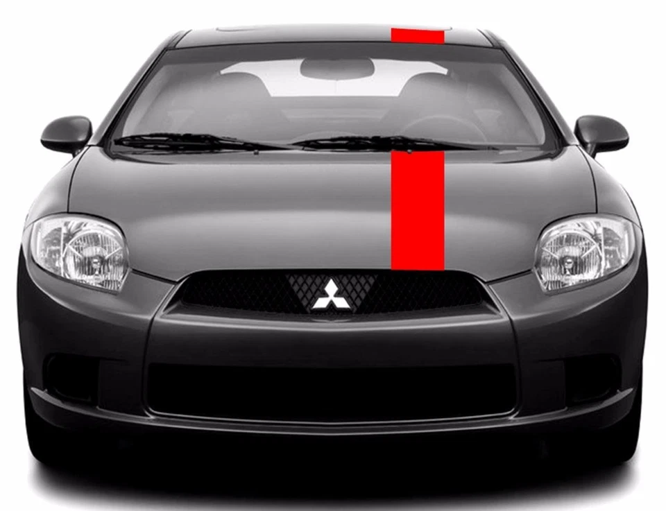 NUEVO Se adapta a Mitsubishi ECLIPSE 6" Single Offset RACING RAYAS Vinilo Calcomanía Gráfica Foto 4 de 4