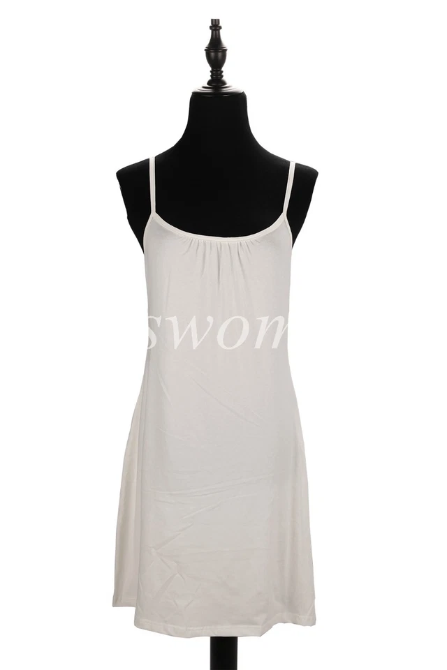 Enagua de algodón con tirantes de espagueti y calzoncillos completos para mujer Foto 2 de 4