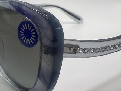 Coach HC8322 C6183 sunglasses transparent blue ombré frame tinted gradient Coach HC8322 C6183 clear , blue frame with blue gradient  main image 4