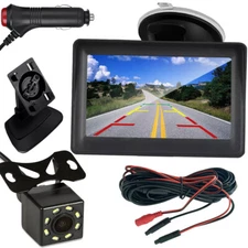 Car 4.3" Monitor AHD Rear View Reverse Backup Camera Kit w/ Cigarette Lighter