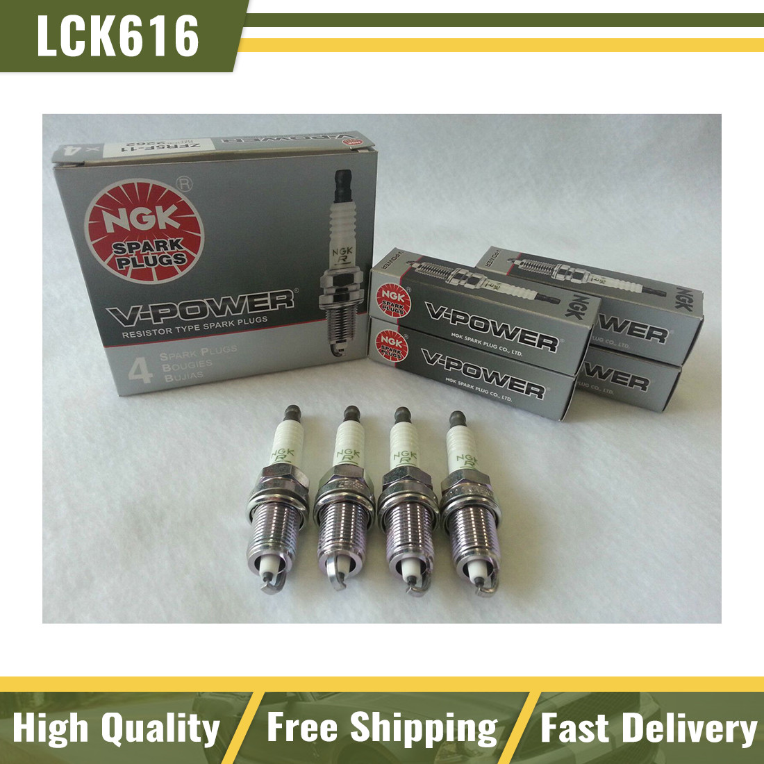 4-New NGK V-Power Copper Spark Plugs ZFR5F11 2262 Made in Japan For Honda Acura