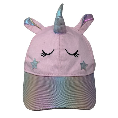 Wonder Nation Girl's Strapback Hat Pink Size OS Unicorn Horn Ears Logo - Bild 1 von 10