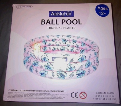 #ad #ad Air My Fun Ball Pool Tropical Plants Design Kids Pool Inflates To 61x61x16 $24.98