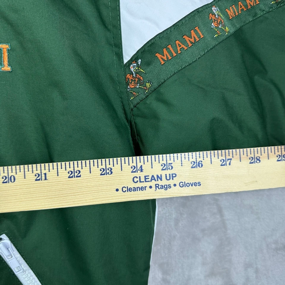 VINTAGE 90s Miami Hurricanes Mens Full Zip Jacket Puffer Green Orange NWT - Image 4 of 4