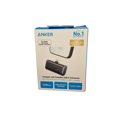 Anker Nano Power Bank 5,000mAh - Portable Charger with Foldable USB-C Connector
