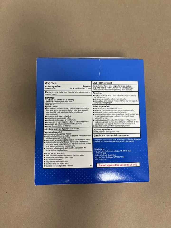 Kirkland Signature Minoxidil 5% tratamento de crescimento de cabelo para homens - 12 oz - Imagem 2 de 4