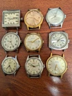 Vintage (9) Rado, Organa, Elgin, Techos Gruen Watch lot For Parts/Repair