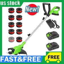 Electric Cordless Grass String Trimmer Lawn E...