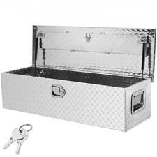 Heavy Duty Aluminum Truck Bed Tool Box,Diamond Plate Tool Box w/Side Handle and