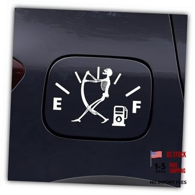 Funny Gas Tank Stickers for Car - High Gas Price - Cap Decal - White