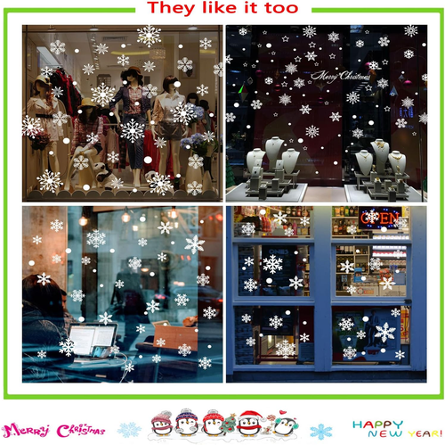 Snowflake Window Clings for Glass Windows Snow Spray, 321PCS Christmas Window Cl - Picture 5 of 15
