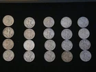 1916-1947 Silver Walking Liberty Half Dollars -Roll 20 Coins $10FV- 90% Silver