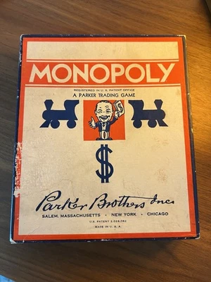 Vintage 1935 Parker Brothers Monopoly Board And Game Pieces NO Board - Photo 1/4