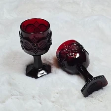 AVON Vintage Drinkware Cape Cod Dark Red Burgundy Romantic Whimsigoth Witchy VTG