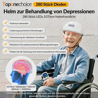 PBM Gehirn Therapie Helm 280 Dioden 1070nm für Alzheimer Parkinson Schlaganfall