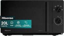 Hisense 700 Watts 20 Litre Inverter Microwave Oven H20MOBP1HIUK Black, Automati