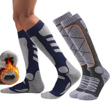 Knee high ski sock, thick padded, thermal, mens size, winter outdoor sports