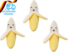 3 X Gelbe Bananenpl&uuml;sch-Quietschspielzeug F&uuml;r Welpen, Hundespielzeug, Pl&uuml;sch, Ka