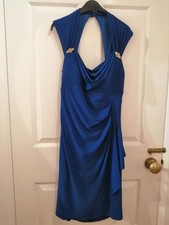 Blue Evening Dress With Decorative Detailing. Size 8