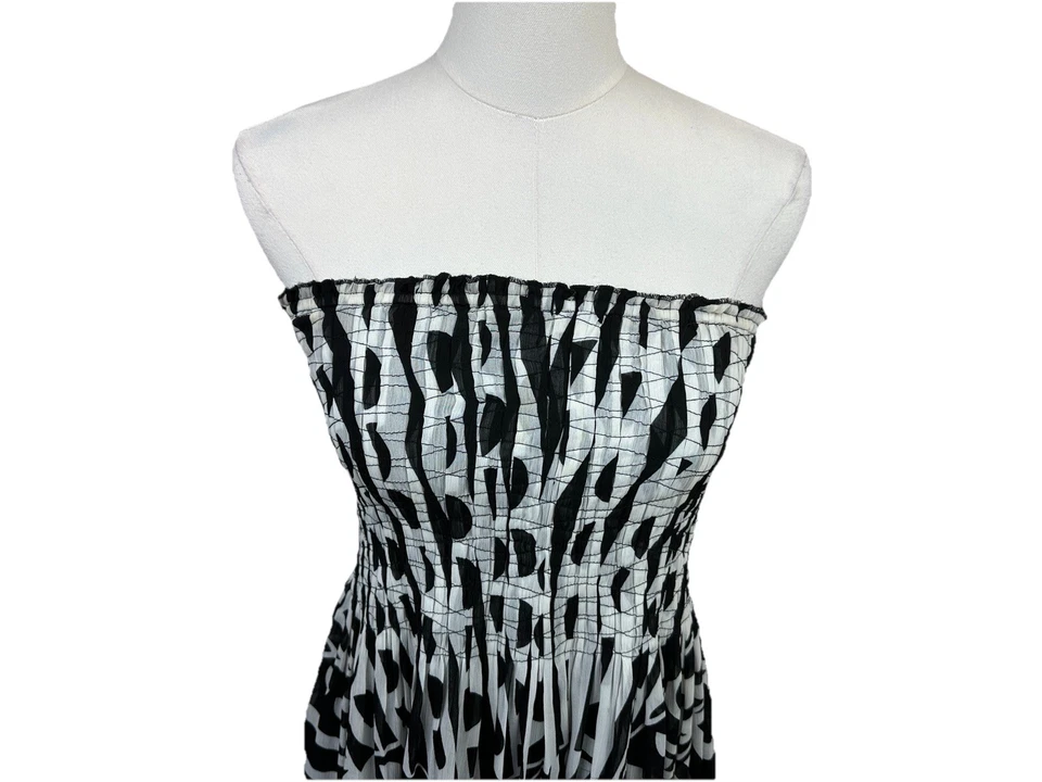 Vestido midi White House Black Market sem alças chiffon borrado fluido 4 - Imagem 2 de 4