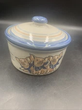 Louisville Stoneware  Precious Pigs Bandana Covered Butter Crock