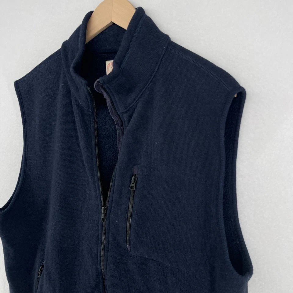 J.CREW Vest Mens L Sherpa Sweater Fleece Lined Full Zip Mock Neck Jacket Blue - Image 4 of 4