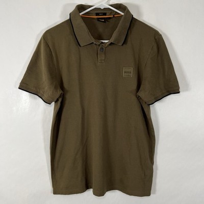 Hugo Boss Polo Shirt Youth Boys Size XL Brown Short Sleeve Kids Slim Fit