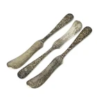 Antique 77.9g 3Pc S Kirk & Son Inc Sterling Silver "Repousse" Flat Butter Knives
