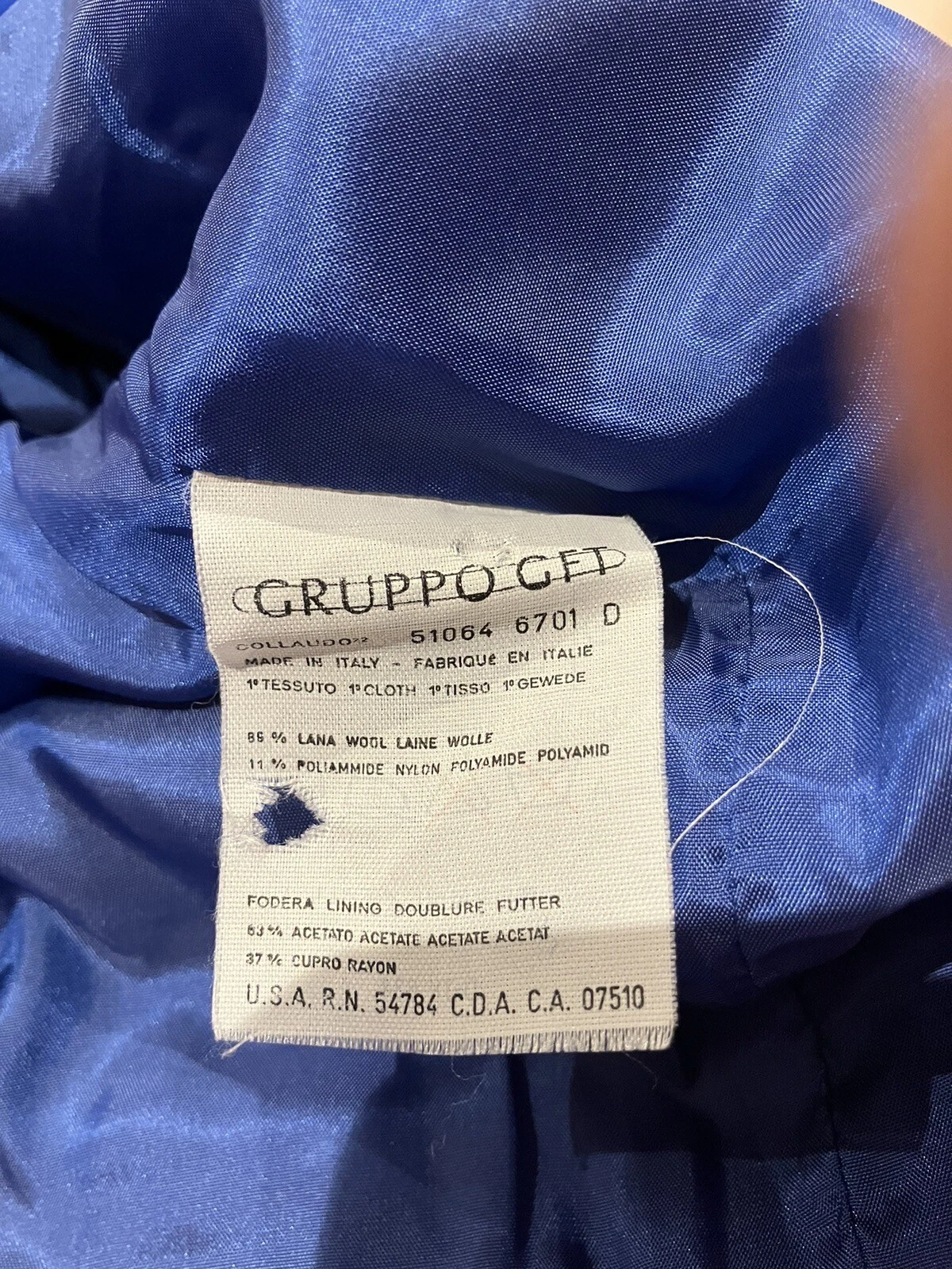 Giacca e abito vintage Valentino Miss V blu elettrico tweed scrollato taglia 38 UK 8