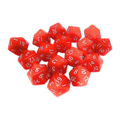 100 x D20 Würfel 20 Seitiger Würfel Rot mit Zahlen 1-20 W20 Dice 20Seitig im Set