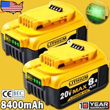 2Pack For DeWalt 20V 20 Volt Max 8.0AH Lithium Ion Battery 8AH DCB206-2 DCB205-2