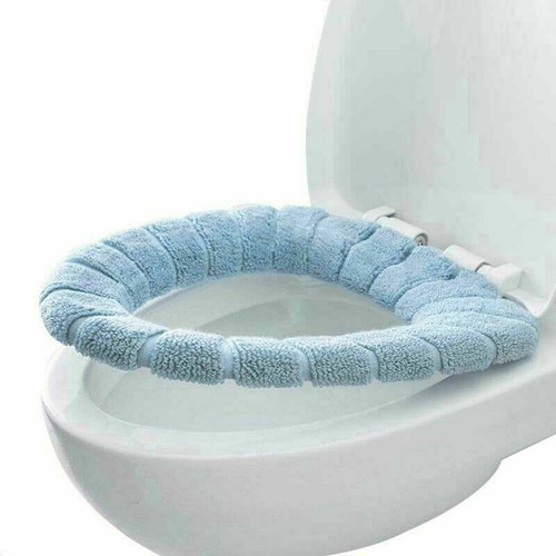 Blue Soft Bathroom Toilet Seat Closestool Washable Warmer Mat Cover - Picture 2 of 4