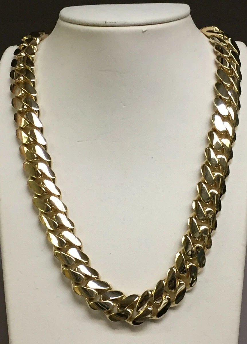 18k solid gold 2024 chain cuban link