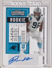 Derrick Brown 2020 Panini Contenders Rookie Ticket Stub Die-Cut Rc Auto (37/95)